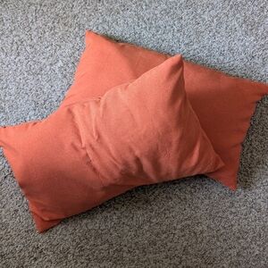 Set of Two Orange Throw Pillows